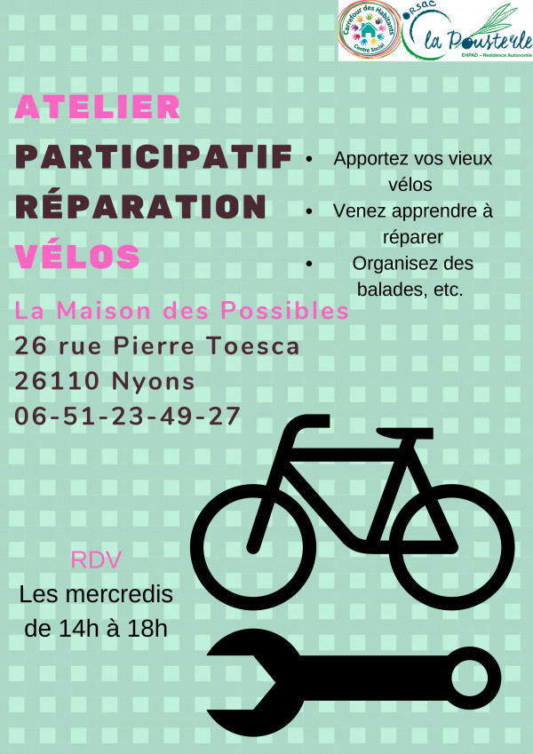 Atelier de réparation de vélo avec les "Panseurs de vélos"