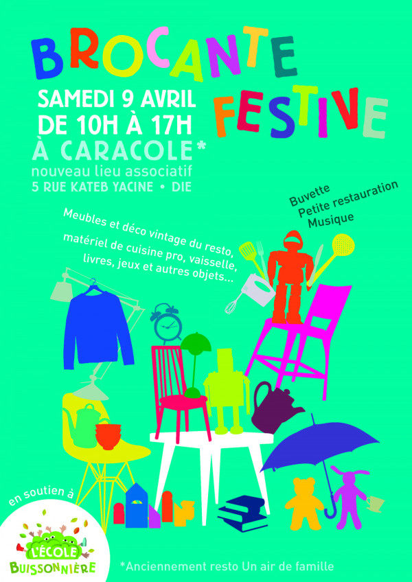 Brocante festive à CARACOLE, ( ancien restaurant un air de famille )