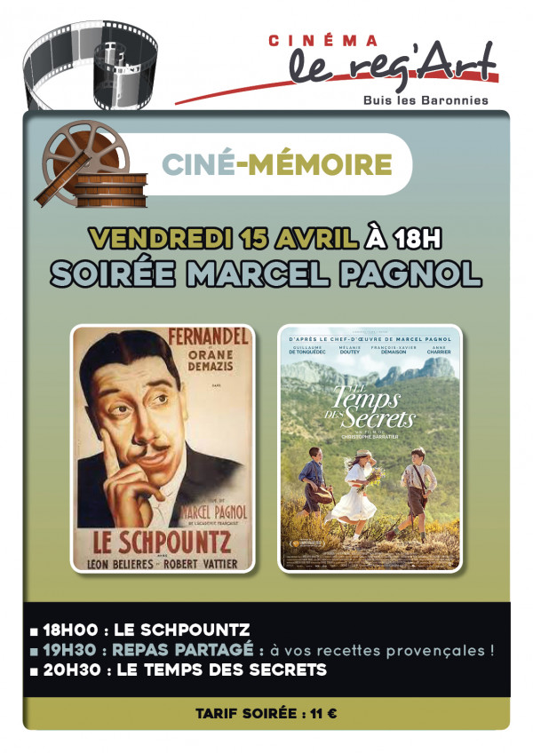 Ciné-mémoire : soirée marcel Pagnol - Cinéma le reg'Art