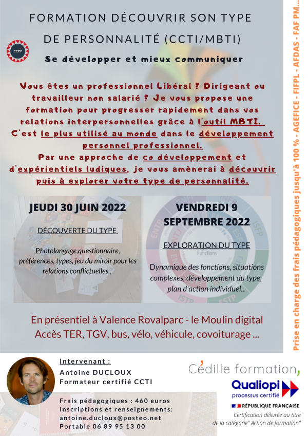 Formation Découvrir son type de personnalité (CCTI/MBTI) - Se développer et mieux communiquer