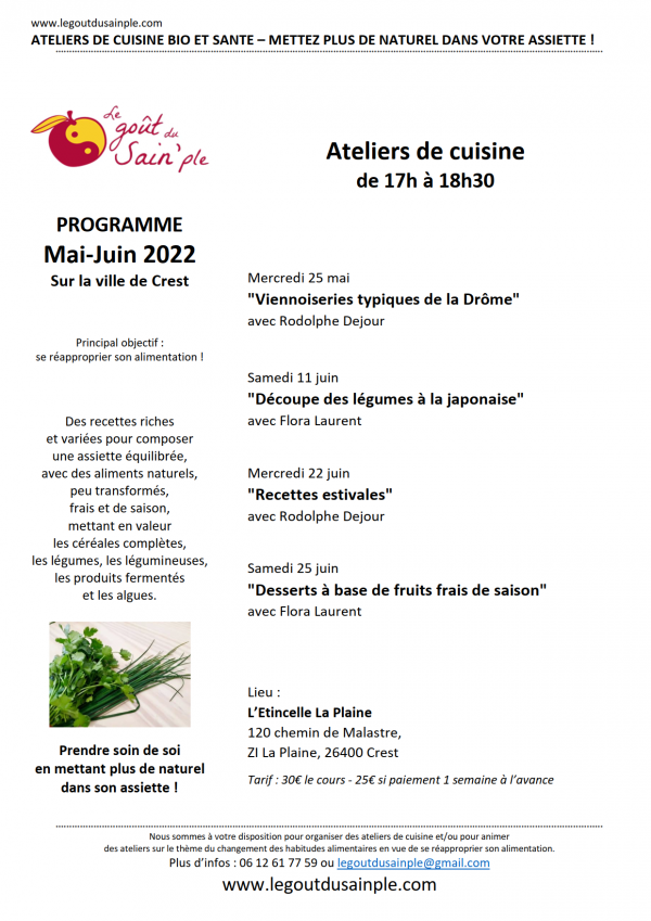 Ateliers de cuisine