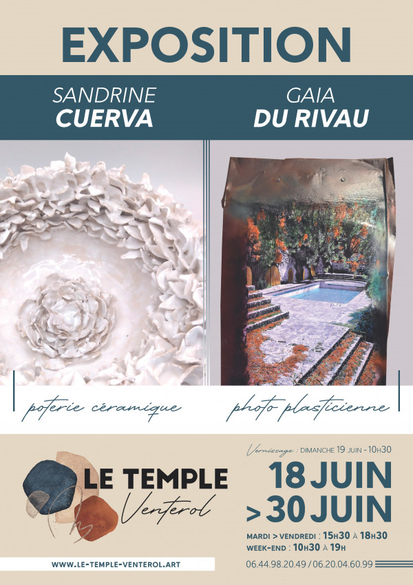 Expo Sandrine Cuerva (céramique) et Gaia du Rivau (photo plasticienne)