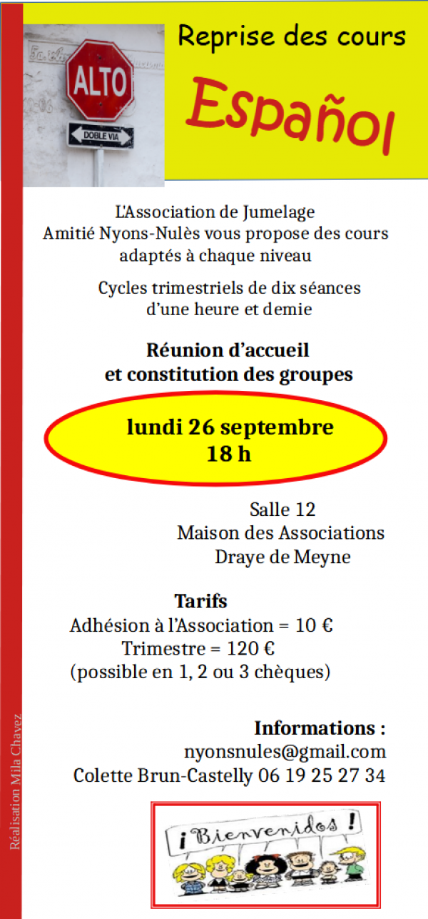 Cours d'espagnol à Nyons
