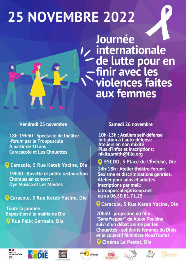 25 novembre 2022: Journée de lutte pour en finir avec les violences faites aux femmes