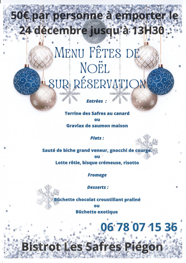 Ensemble Ici Menu fête de Noël