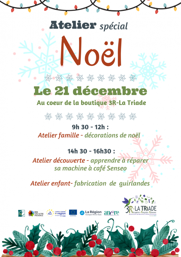 Ensemble Ici C'est les vacances ! atelier déco de Noël en famille et