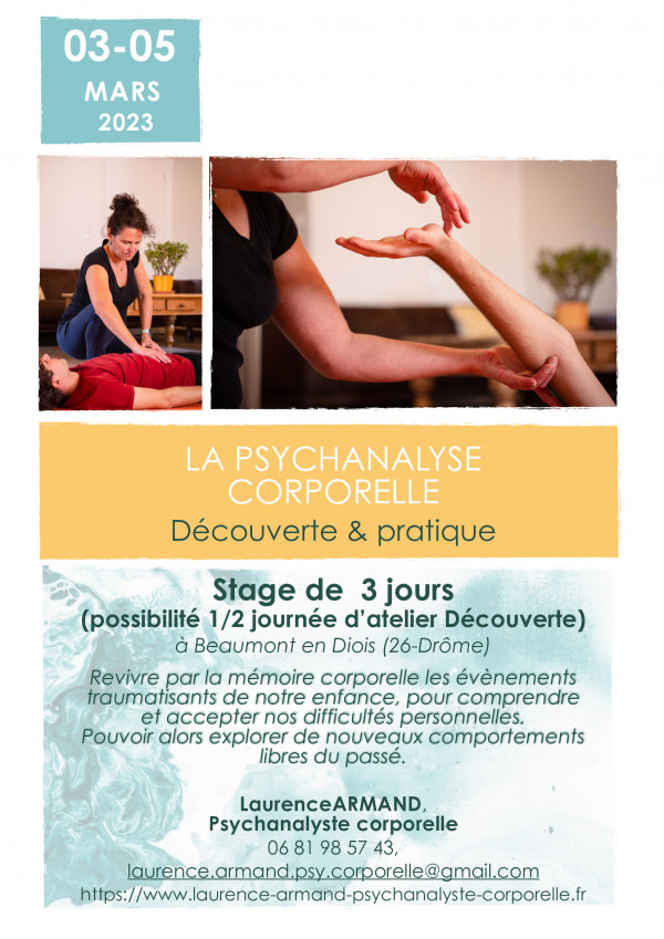 Stage de Psychanalyse corporelle -possibilité Découverte 1 séance