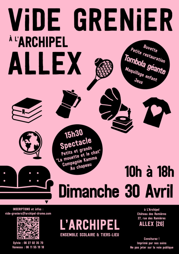 Vide-greniers à l'Archipel  le dimanche 30 avril : une journée conviviale et solidaire au Château des Ramières