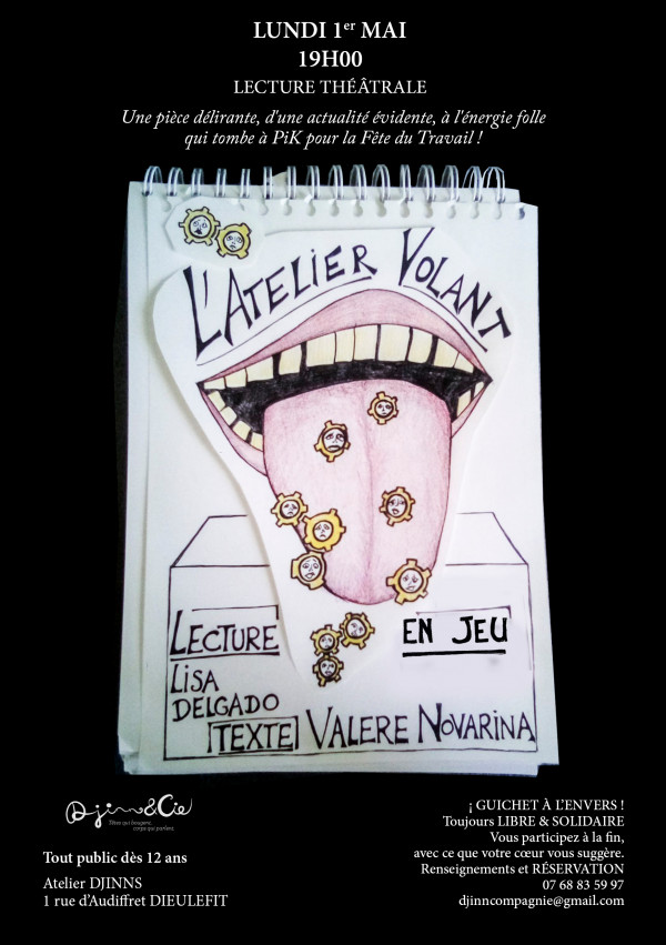 Lecture Théâtrale L'ATELIER VOLANT - Texte Valère NOVARINA, Interprétation Lisa DELGADO