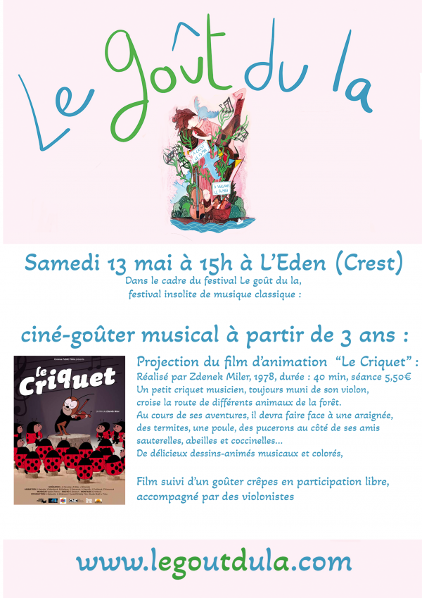 Ciné-goûter musical à partir de 3 ans