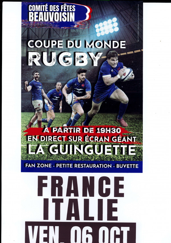 Ensemble Ici Projection France Italie Coupe du monde de Rugby