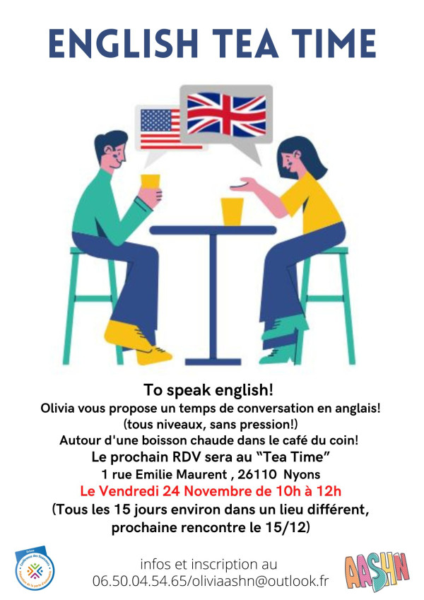 English tea time, to speak english!