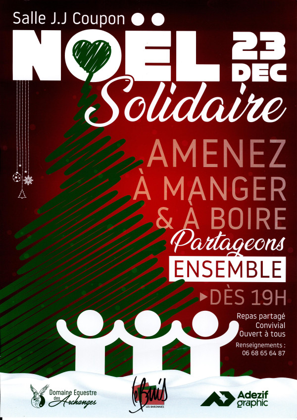 Ensemble Ici Repas partagé Noël solidaire
