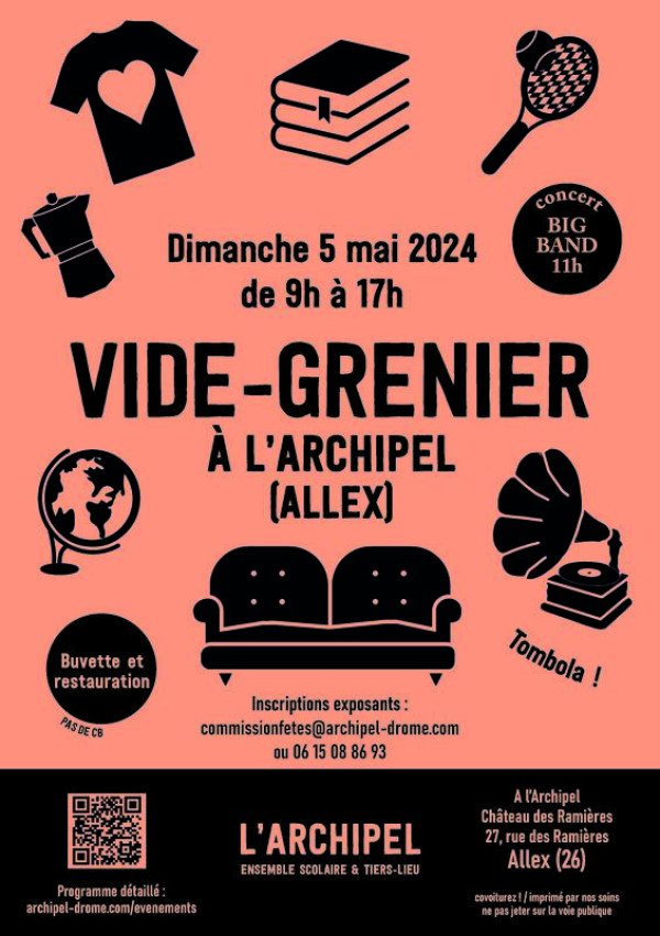 Vide grenier à Allex le 5 mai