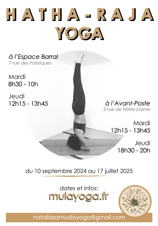Cours de Hatha-Raja Yoga 2024/2025 -Espace Barral et Avant-Poste