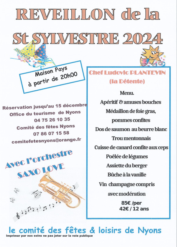Réveillon de la Saint Sylvestre 2024