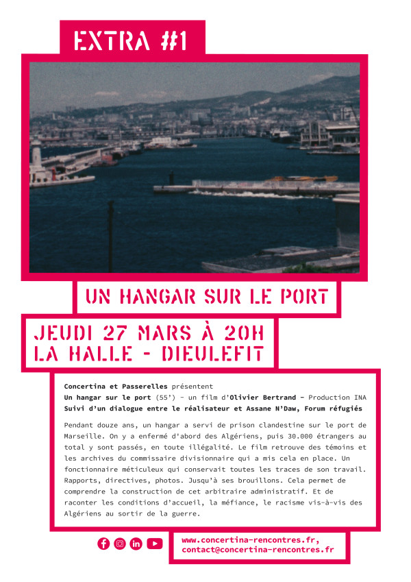 Un Hangar sur le port, projection